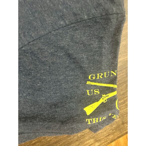 Grunt Style tee Mens XL Whiskey Helps blue yellow USA flag comfort soft patriot - Picture 3 of 4